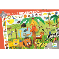Djeco jigsaw puzzle observing primeval forest, 35 pieces