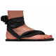 Ahinsa  sandali ankle ribbon black