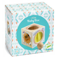 Djeco wooden box with a ball baby box